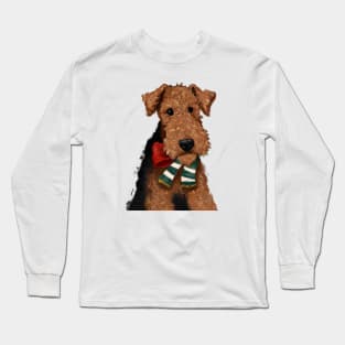 Cute Airedale Terrier Drawing Long Sleeve T-Shirt